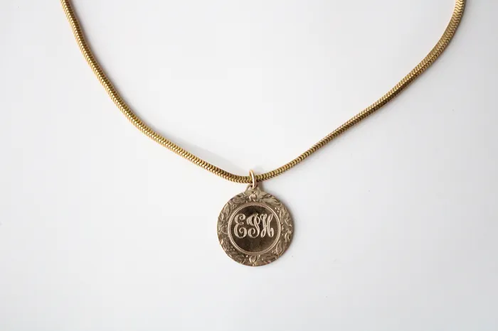 Jubilee Thrift Necklaces EJH Etched Initial 120 12KT Gold Fill Necklace