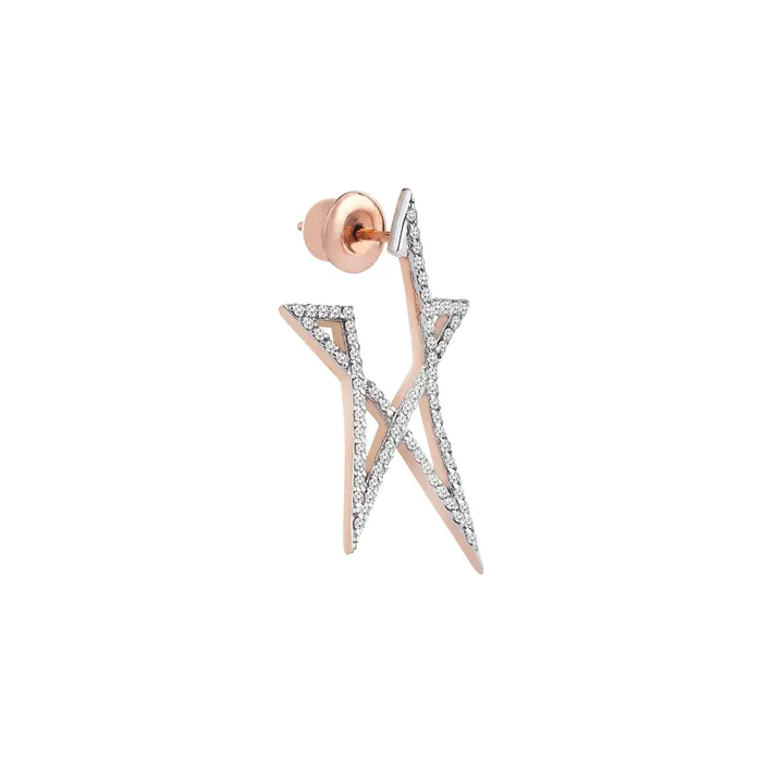 Kismet by Milka Earrings Midi Doodle Star Stud
