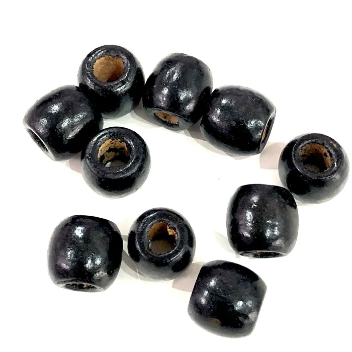 Large Hole Wooden Beads 16x15mm 10 Pieces in a pack Peppy Beads Earrings