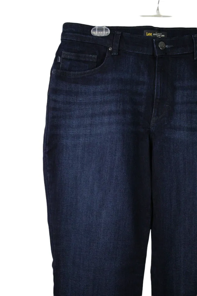 Lee Relaxed Fit Straight Leg Mid Rise Dark Wash Jeans 14 Short Lee Earrings