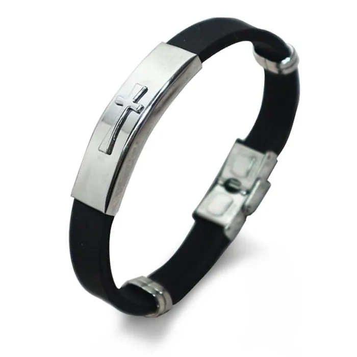 Lords Guidance Bracelets Mens Cross Bracelet br Silicone Band