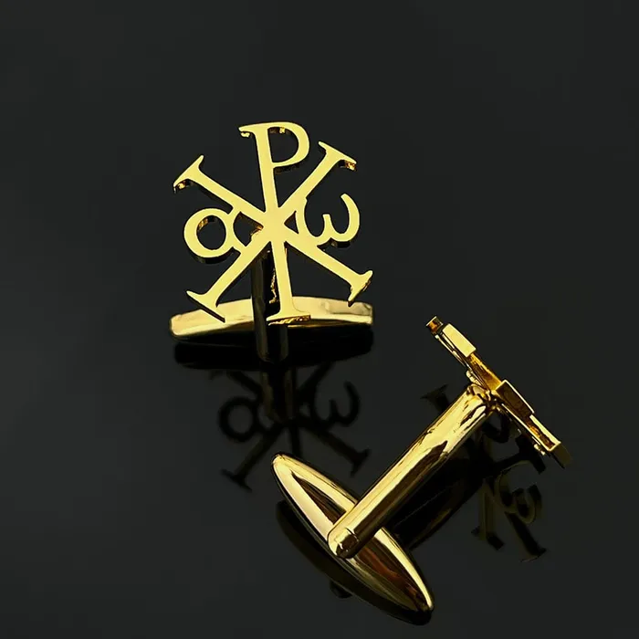 Lords Guidance Earrings ChiRho Alpha Omega Cufflinks Set