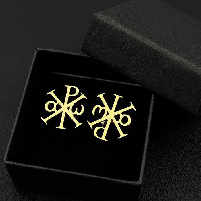 Lords Guidance Earrings ChiRho Alpha Omega Cufflinks Set