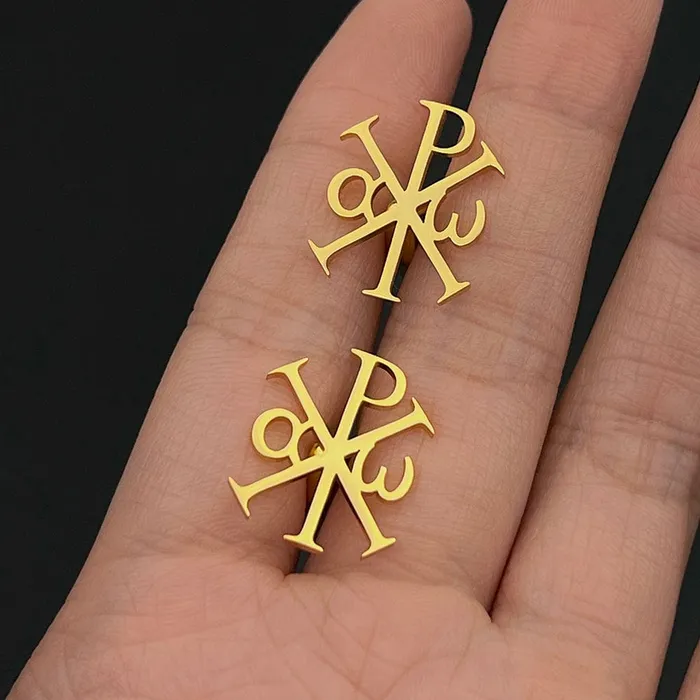 Lords Guidance Earrings ChiRho Alpha Omega Cufflinks Set