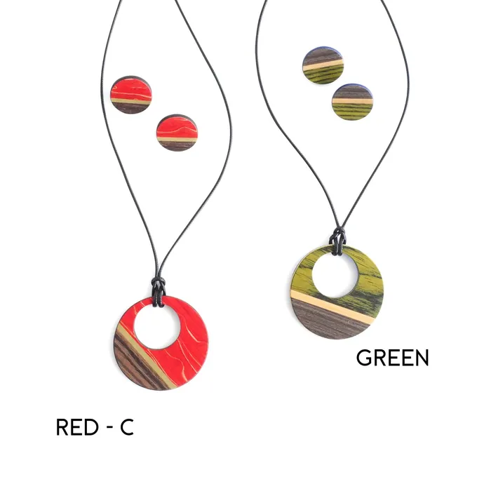 Macco Necklaces Upcycled Wood Necklace Set