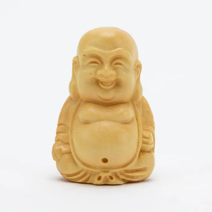 Miniature Wooden Bodhisattva Statue Eastern Elm Earrings