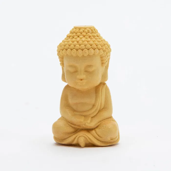 Miniature Wooden Bodhisattva Statue Eastern Elm Earrings