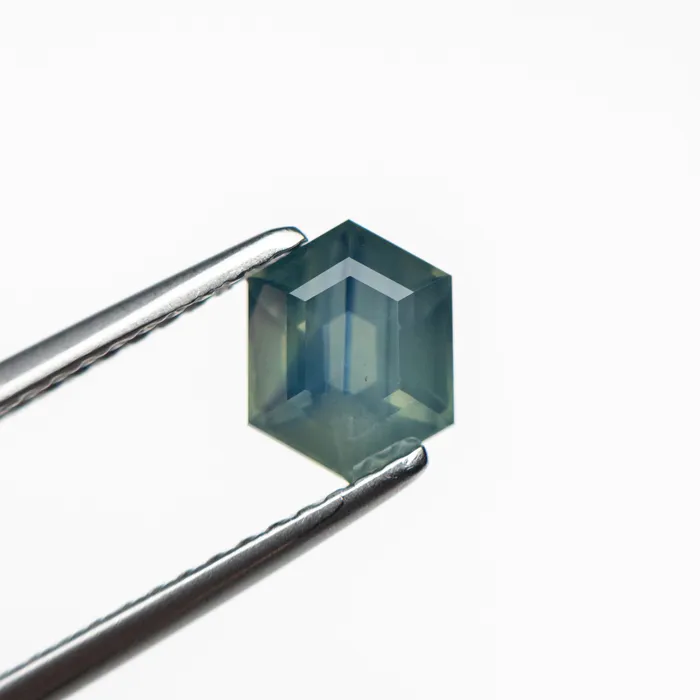 Misfit Gems Rings Teal Step Cut Sapphire 132ct Hexagon