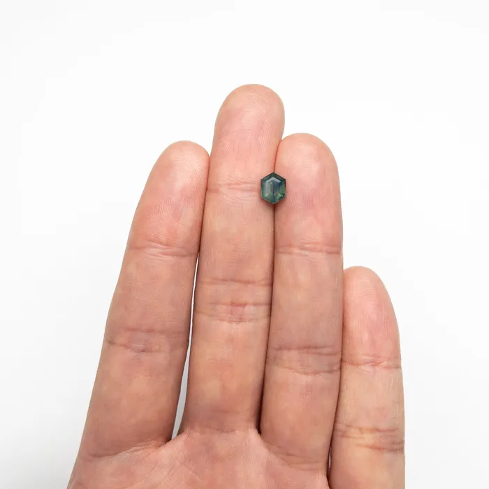 Misfit Gems Rings Teal Step Cut Sapphire 132ct Hexagon