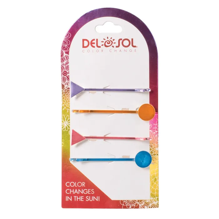 Necklaces DELSOL Del Sol Triangles and Circles ColorChanging Hair Pins
