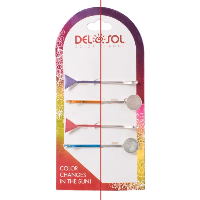 Necklaces DELSOL Del Sol Triangles and Circles ColorChanging Hair Pins