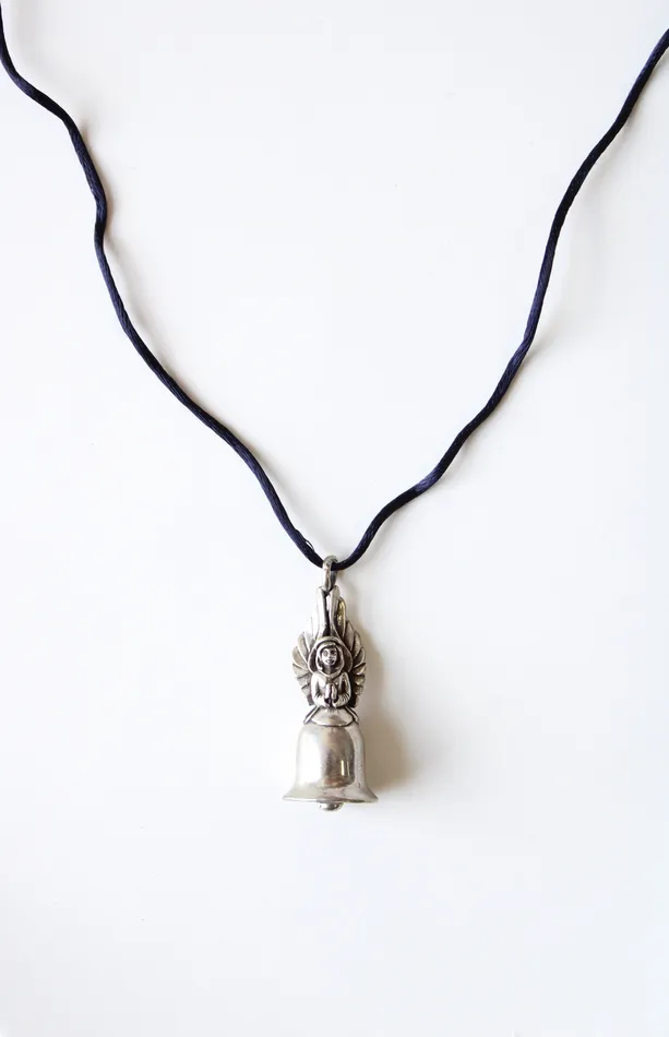 Necklaces HH HH Silver Guardian Angel Bell Pendant Necklace