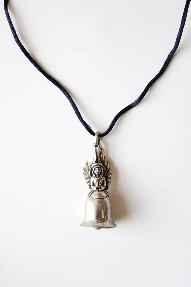 Necklaces HH HH Silver Guardian Angel Bell Pendant Necklace