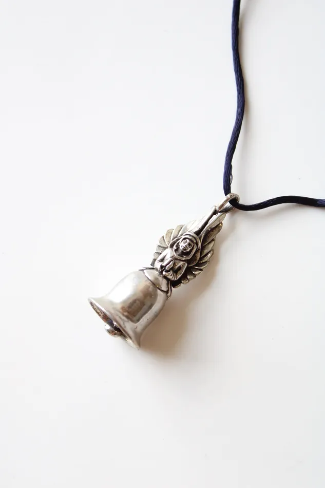 Necklaces HH HH Silver Guardian Angel Bell Pendant Necklace