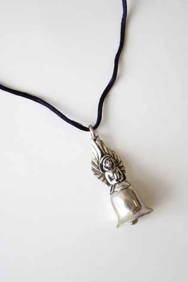 Necklaces HH HH Silver Guardian Angel Bell Pendant Necklace