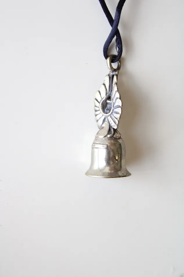 Necklaces HH HH Silver Guardian Angel Bell Pendant Necklace