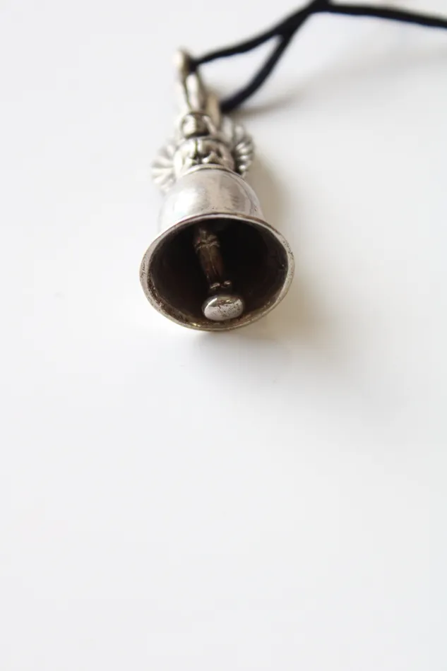 Necklaces HH HH Silver Guardian Angel Bell Pendant Necklace