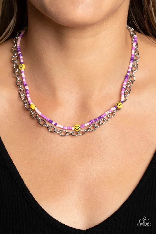 Necklaces Happy Looks Good on You Purple Paparazzi Accessories