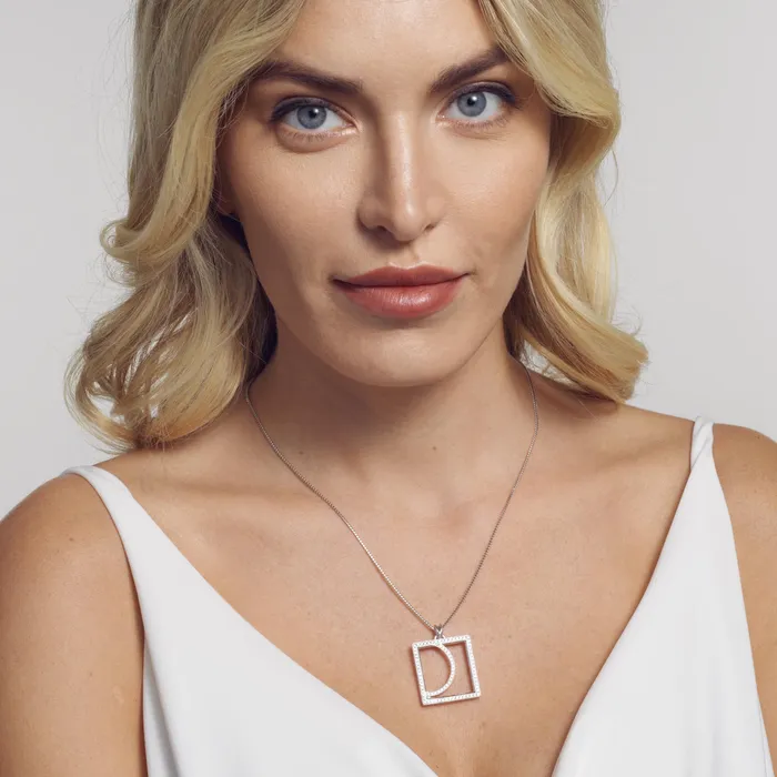Necklaces John Atencio Essence Iconic Square Diamond Pendant