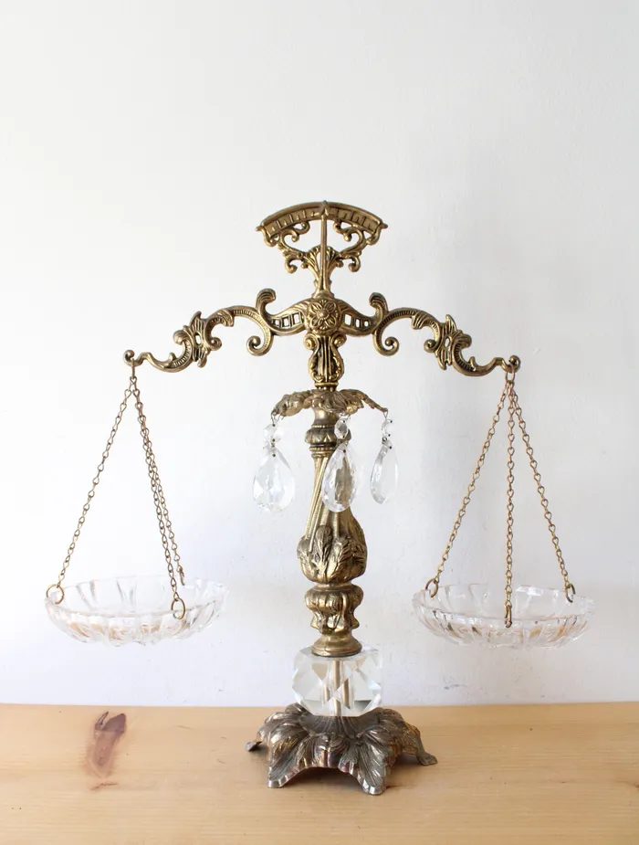 Necklaces Jubilee Thrift Brass Crystal Decorative Scales Of Justice