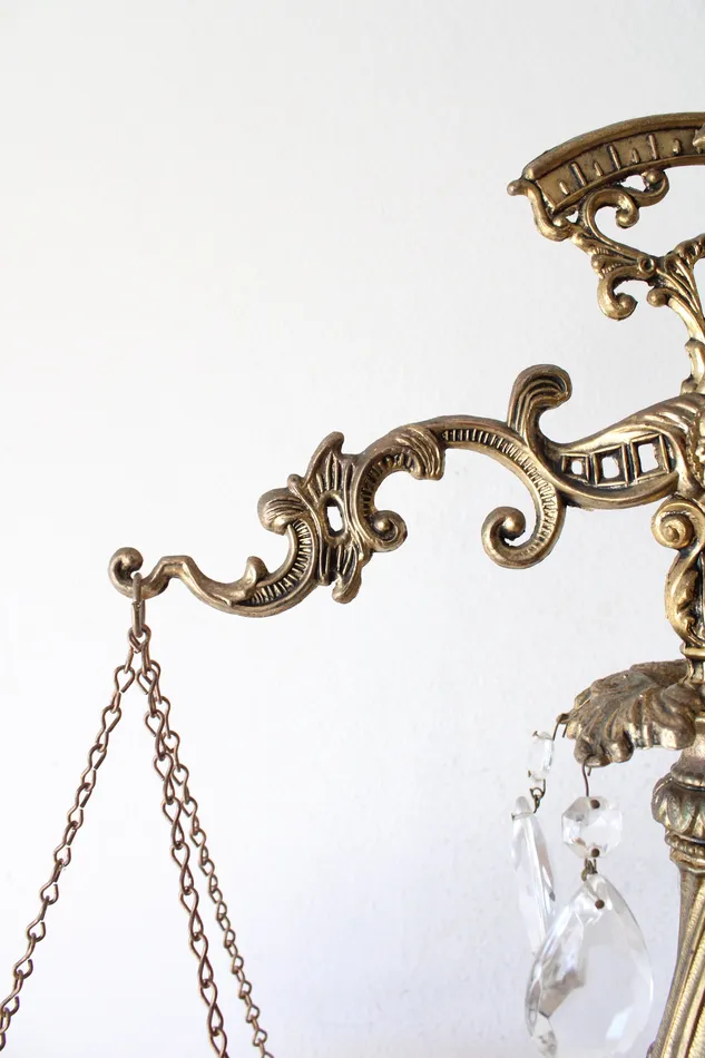 Necklaces Jubilee Thrift Brass Crystal Decorative Scales Of Justice
