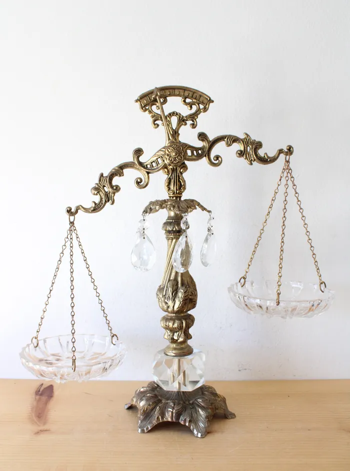 Necklaces Jubilee Thrift Brass Crystal Decorative Scales Of Justice
