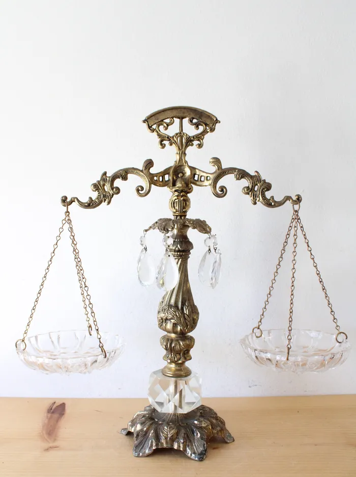 Necklaces Jubilee Thrift Brass Crystal Decorative Scales Of Justice