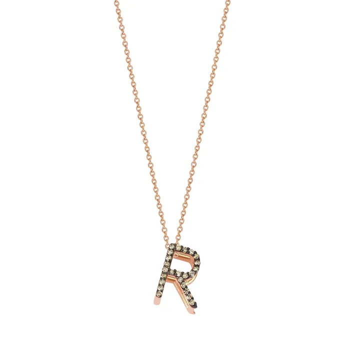 Necklaces Kismet By Milka Pave Maxi Cube R Letter Chain Necklace