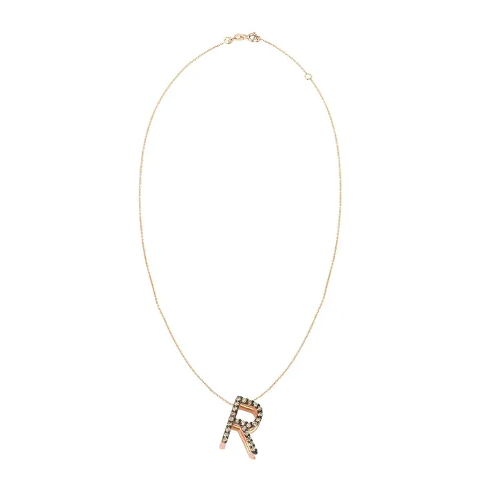 Necklaces Kismet By Milka Pave Maxi Cube R Letter Chain Necklace