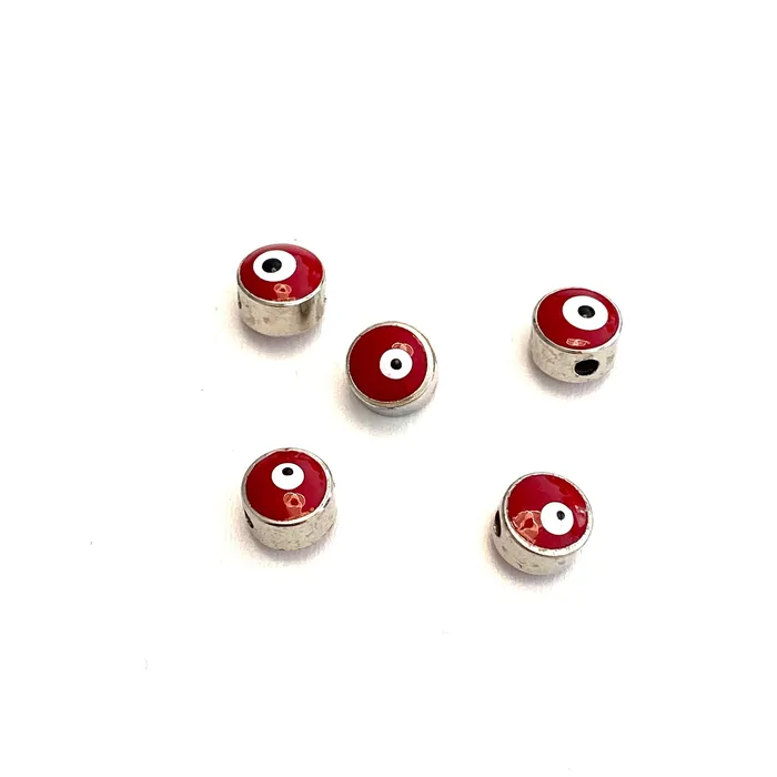 Necklaces Peppy Beads 7mm Silver Plated Evil Eye Beads 7mm Silver Plated Evil Eye Spacers 5 Pcs in a Pack Necklaces Peppy Beads 7mm Silver Plated Evil Eye Beads 7mm Silver Plated Evil Eye Spacers 5 Pcs in a Pack
