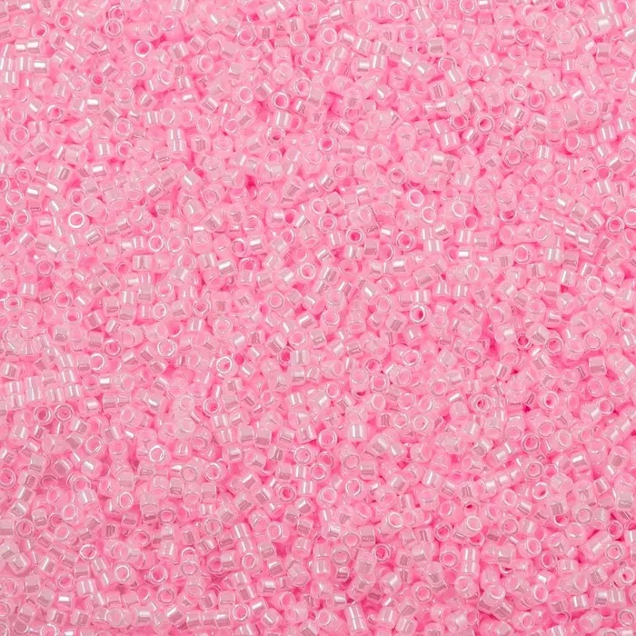 Necklaces Peppy Beads DB0244 Lined Crystal Light Pink Miyuki Delica 110
