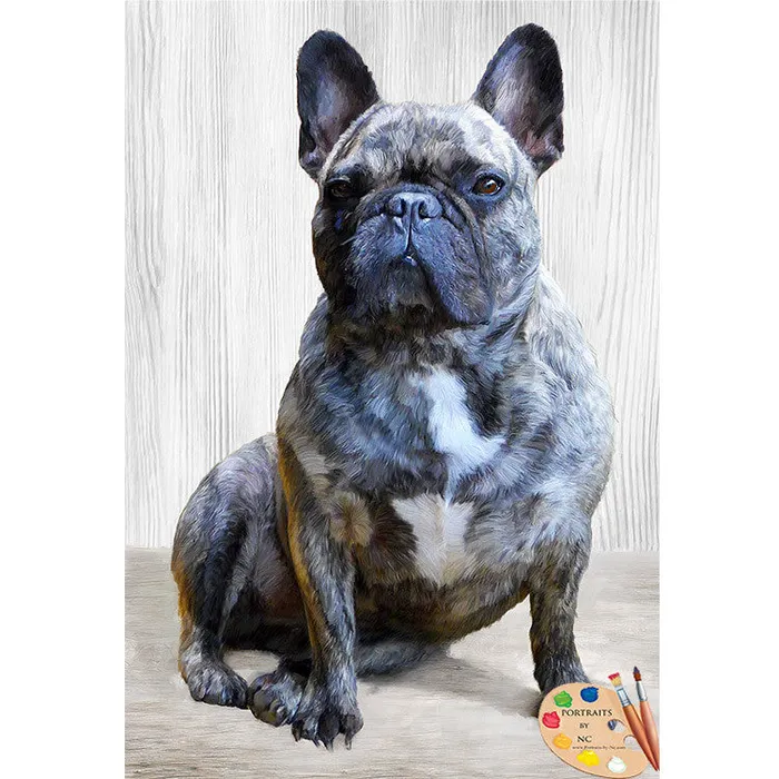 Necklaces Portraits by NC French Bulldog Dog Custom Painted Pet Portrait
