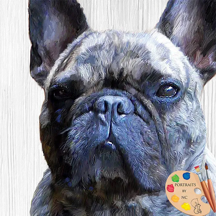 Necklaces Portraits by NC French Bulldog Dog Custom Painted Pet Portrait