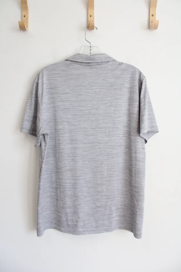 Necklaces Tek Gear Tek Gear Light Gray Athletic Polo Shirt M