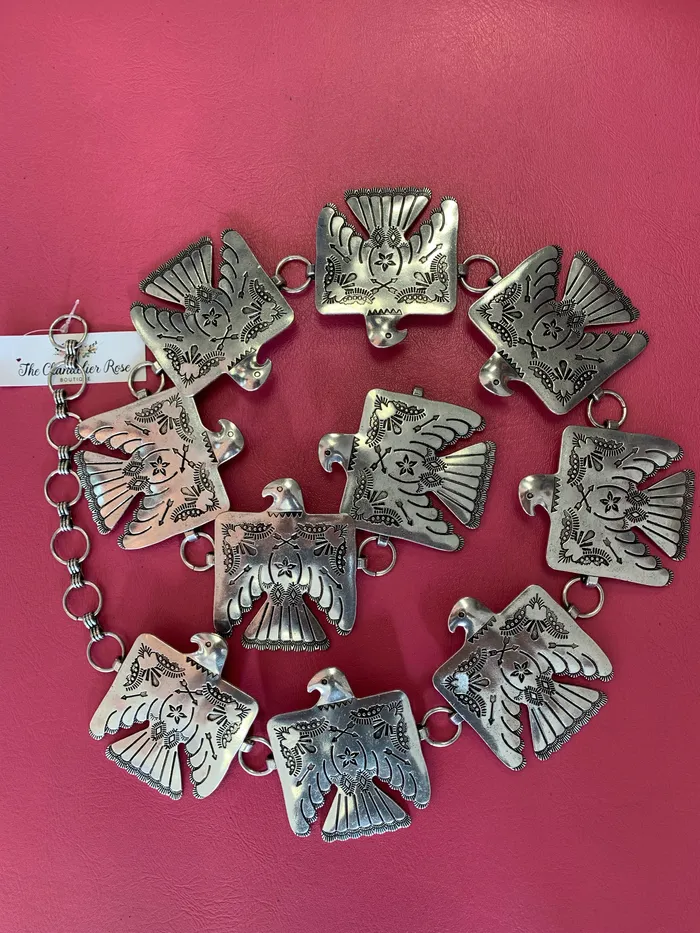 Necklaces The Chandelier Rose Boutique THUNDERBIRD CONCHO CHAIN LINKED BELT