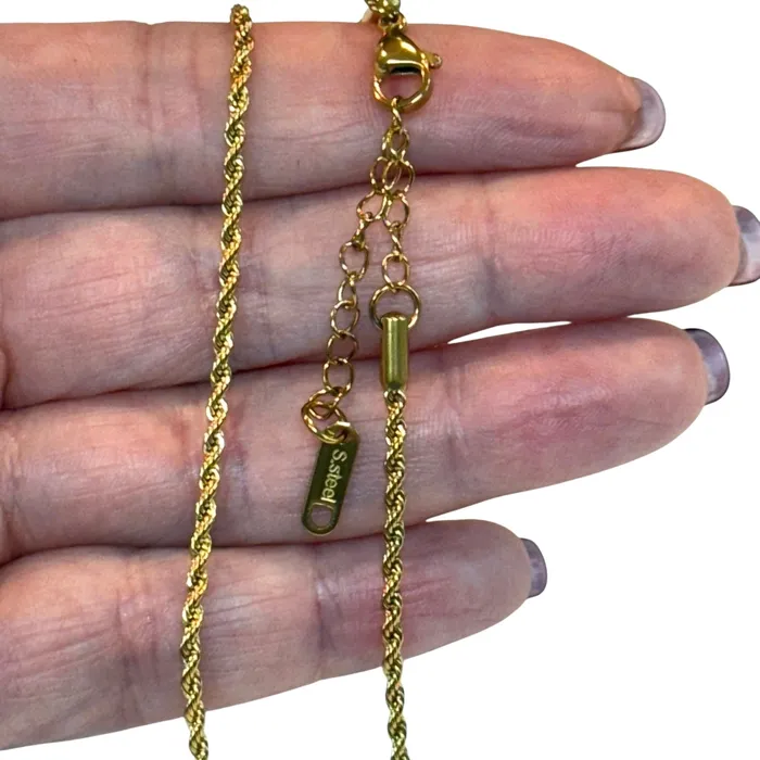 Necklaces Waterproof Stainless Steel 24Kt Gold Filled Rope Chain Necklace Ready Gold Rope Chain Necklace Peppy Beads Necklaces Waterproof Stainless Steel 24Kt Gold Filled Rope Chain Necklace Ready Gold Rope Chain Necklace Peppy Beads