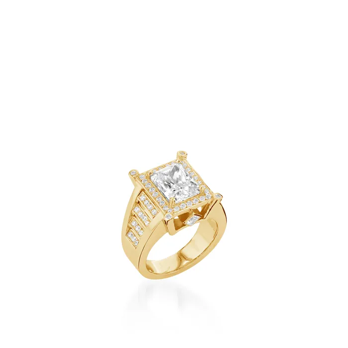 Nefertiti Elite Yellow Gold Diamond Ring John Atencio Rings