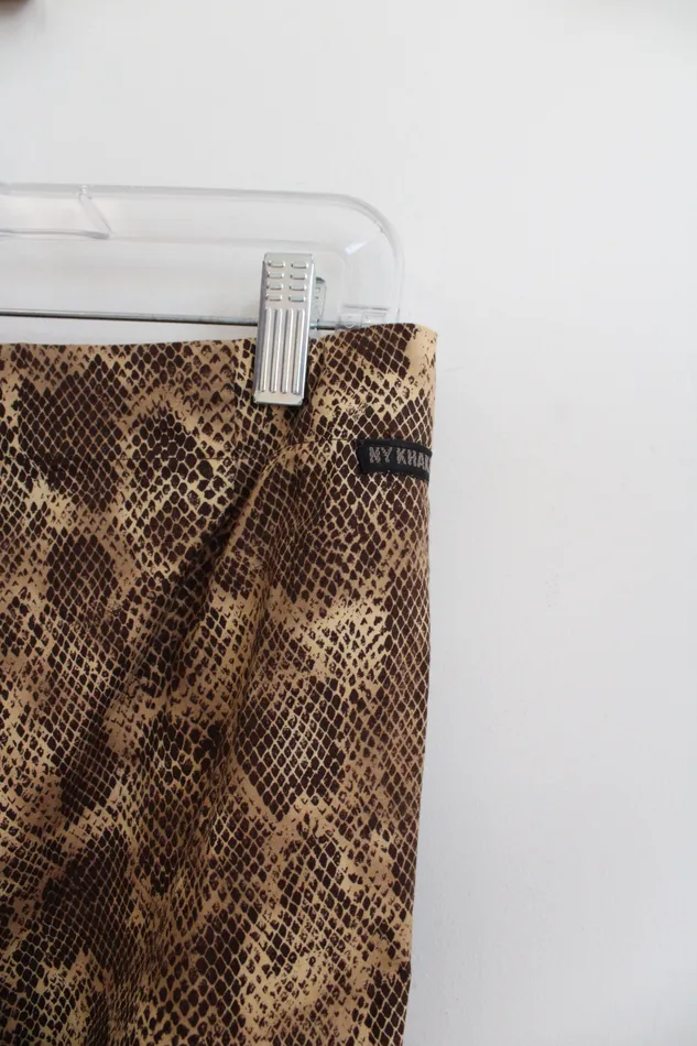 New York Company NY Khakis New York Co Vintage Brown Snakeskin Cotton Capris 10 Earrings