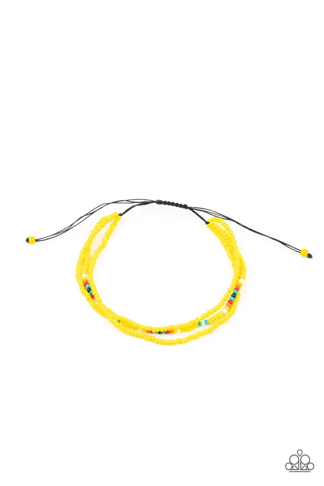 Paparazzi Accessories Basecamp Boyfriend Yellow Earrings