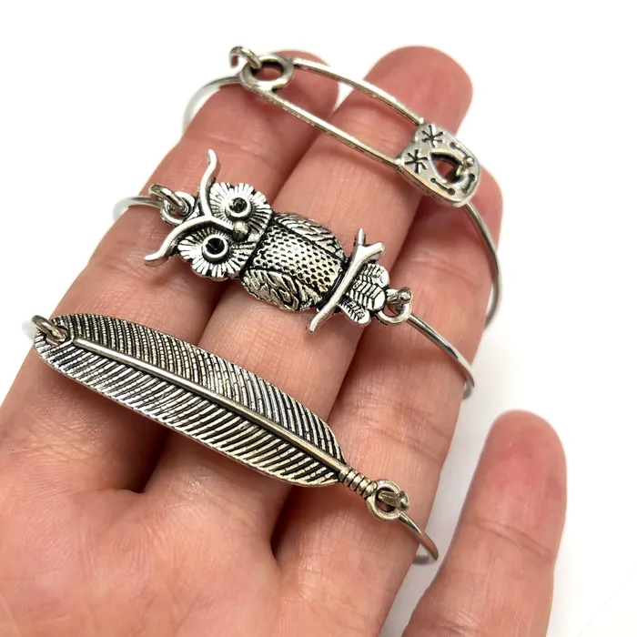 Peppy Beads Bracelets Rhodium Plated Bangle Rhodium Bracelet Blank Peppy Beads Bracelets Rhodium Plated Bangle Rhodium Bracelet Blank