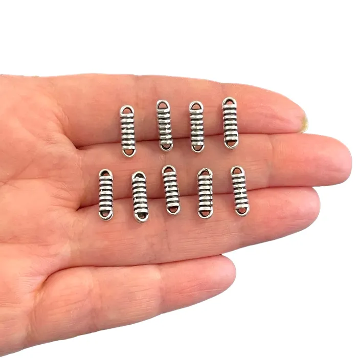 Peppy Beads Earrings Antique Silver Plated Connector Charms 10 pcs in a pack