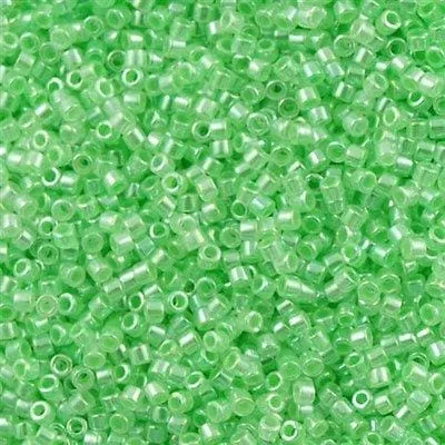 Peppy Beads Earrings DB0237 Lined Crystal LtGreen Miyuki Delica 110