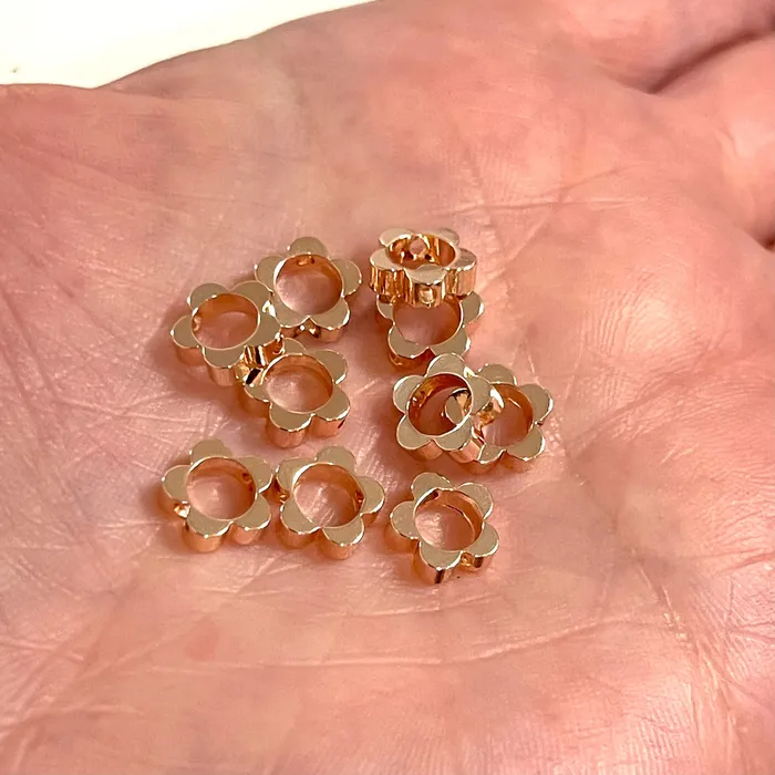 Peppy Beads Earrings Rose Gold Plated 8mm Flower Spacers Rose Gold Flower Spacers 10 pcs in a pack Peppy Beads Earrings Rose Gold Plated 8mm Flower Spacers Rose Gold Flower Spacers 10 pcs in a pack