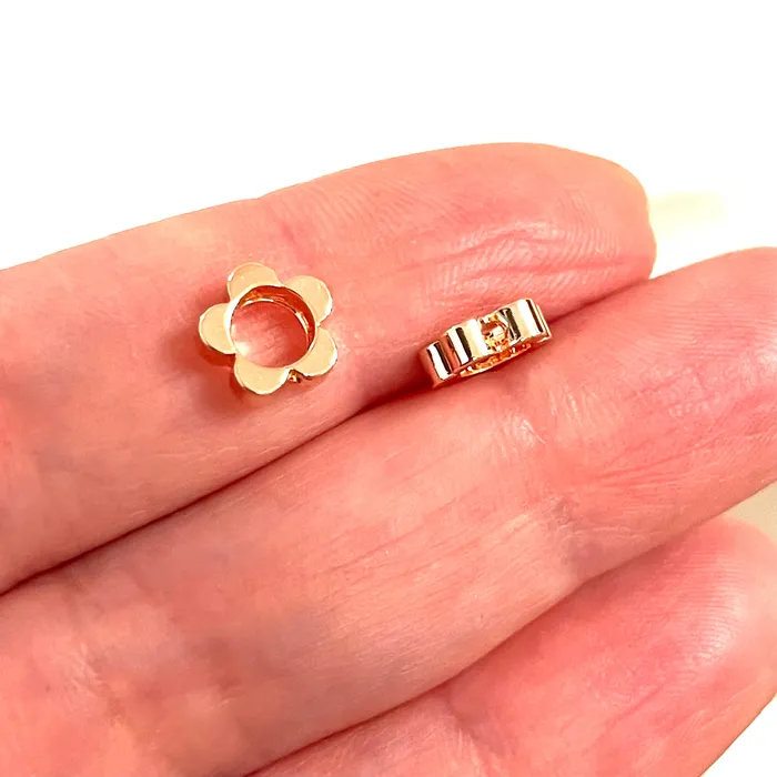 Peppy Beads Earrings Rose Gold Plated 8mm Flower Spacers Rose Gold Flower Spacers 10 pcs in a pack Peppy Beads Earrings Rose Gold Plated 8mm Flower Spacers Rose Gold Flower Spacers 10 pcs in a pack