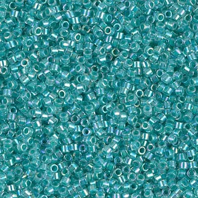 Peppy Beads Rings DB0079 Lined Aqua Blue AB Miyuki Delica 110