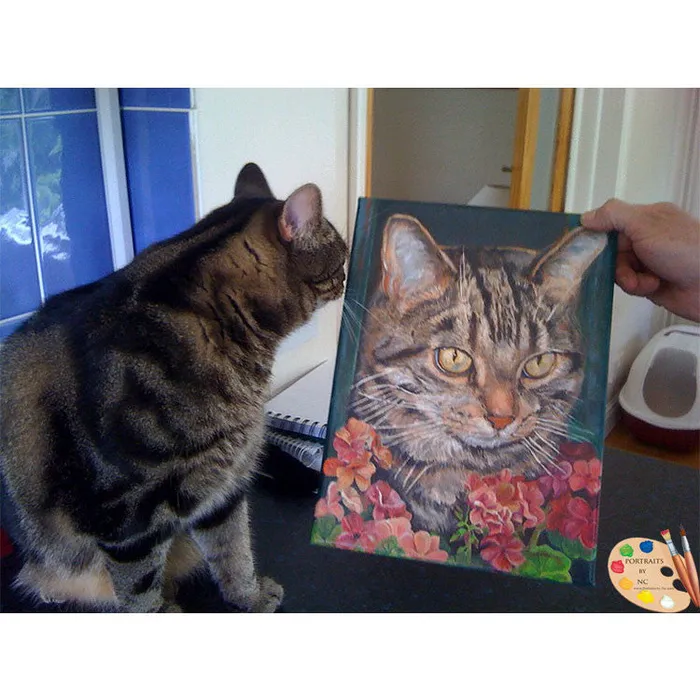 Portraits by NC Necklaces Cat Portrait Cooper Oil Portrait