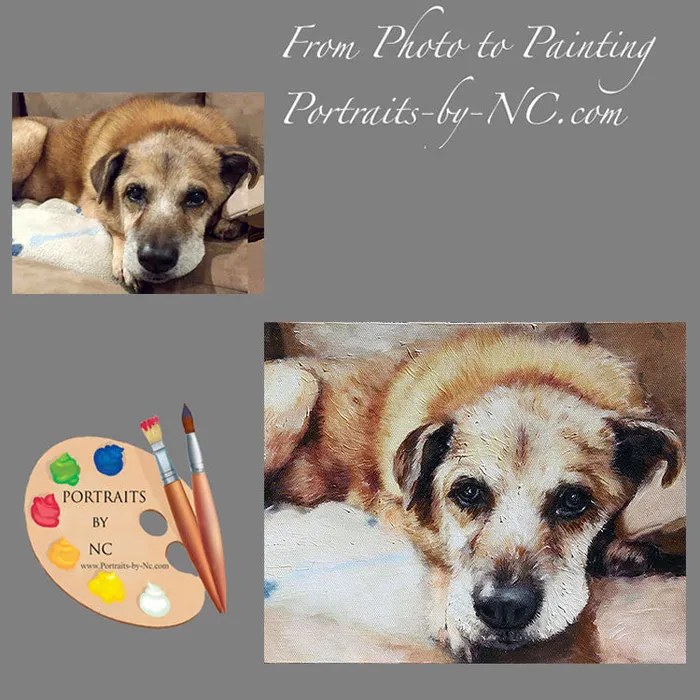 Portraits by NC Necklaces Dog Portrait Painted Pet Portrait from Photo