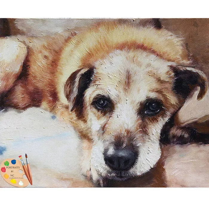Portraits by NC Necklaces Dog Portrait Painted Pet Portrait from Photo
