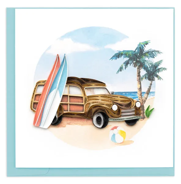 Quilled Classic Woodie Greeting Card QUILLINGCARD Earrings