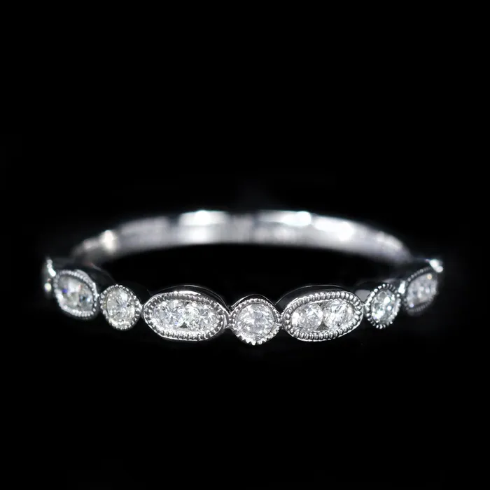 Rings BR Designs 14K White Gold 028 CTW Diamond Band